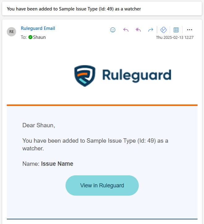 Ruleguard - Issue Email Template